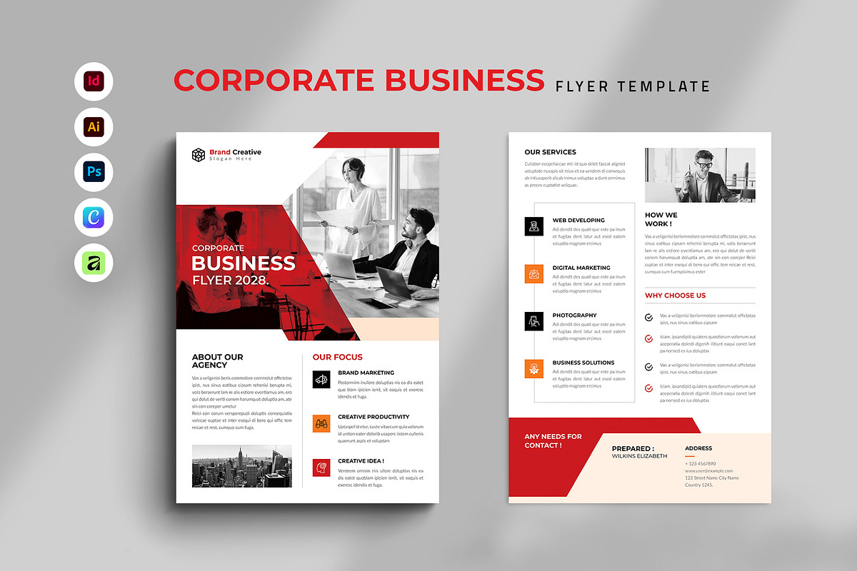Corporate Business Flyer Template, a Flyer Template by Spark_Creative (Photo 1 of 5)