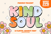 Kind Soul - Playful Groovy Font, a Handwritten Font by Keithzo (Thumbnail 1 of 8)