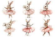 Watercolor Ballerina Bunny Clipart, an Illustration by SinaCreation (Thumbnail 2 of 5)