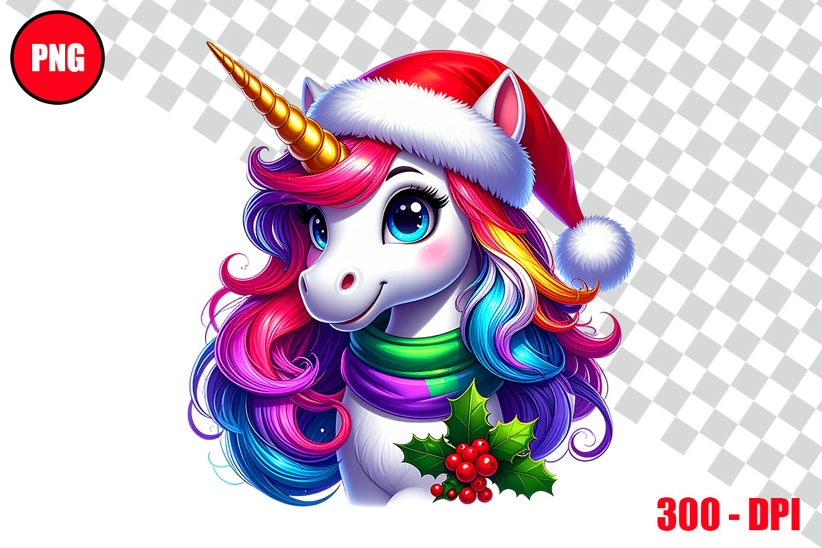 Christmas Unicorn Clipart Bundle, an Animal Illustration by taramija (Photo 4 of 26)