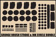 Grunge Ink Circle & Brush Pack, an Illustration by Designer_Momina (Thumbnail 1 of 6)
