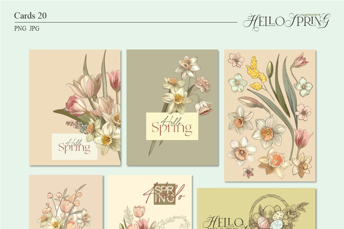 Hello Spring(Vintage Set), a Seasonal Illustration by Collection by VY (Photo 10 of 13)