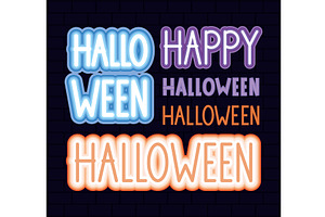 Halloween Letterings Set