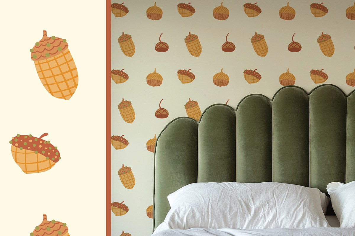 Pine cones & acorns Clipart patterns, a Seasonal Illustration by Carpet Tapete Pretzel (Photo 13 of 13)