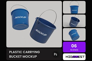Plastic Carrying Bucket Mockup