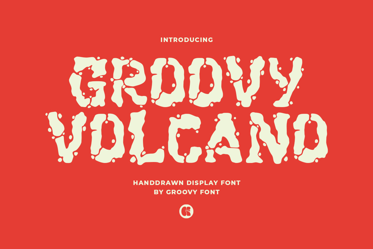 GF Volcano - Handdrawn Display Font, a Font by GroovyFontCo (Photo 1 of 7)