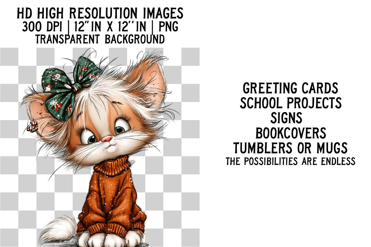 Christmas  Cats Clipart, an Illustration by Craft Nest (Photo 2 of 6)