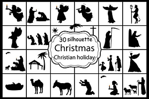 30 Silhouettes Christmas Nativity