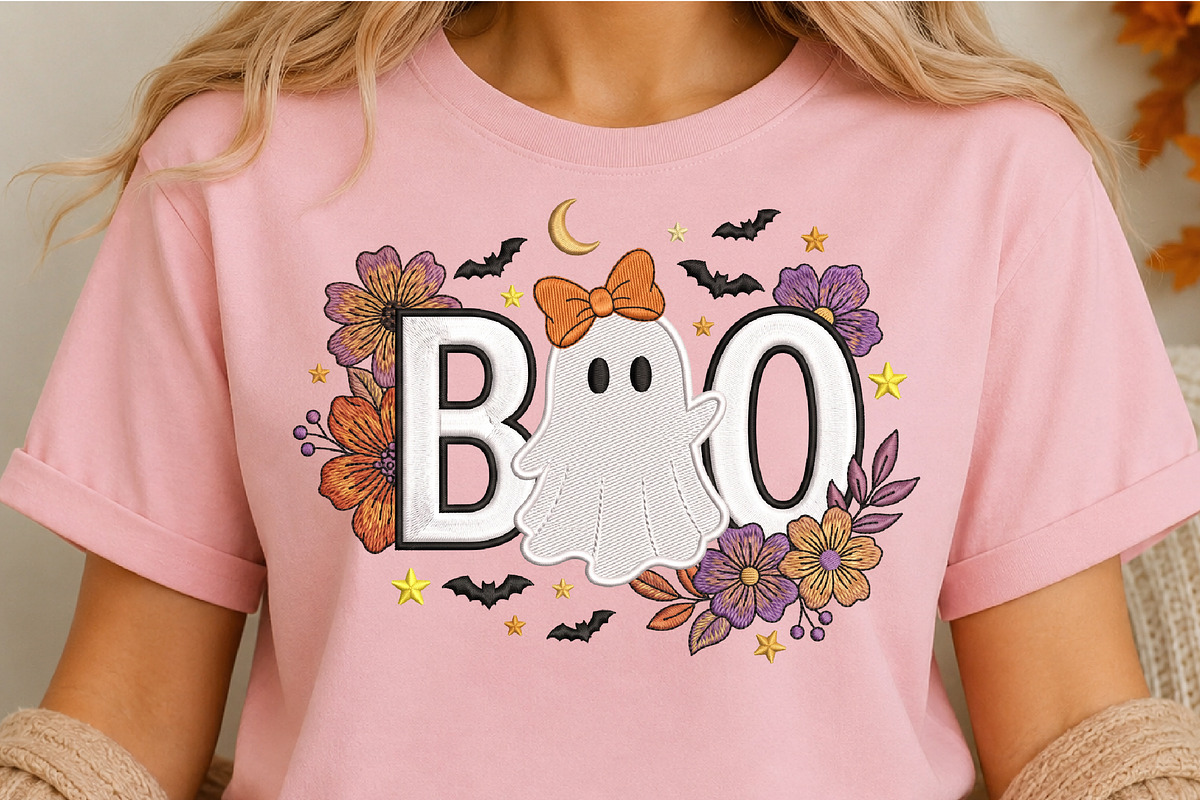 Cute Floral Ghost BOO PNG, an Object Illustration by DreamCafeArt (Photo 5 of 6)