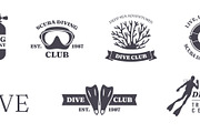 Dive club labels. Underwater, an Animal Illustration by YummyBuum (Thumbnail 2 of 3)