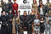 Noir Movie Characters clipart set, a Decorative Illustration by ThatsDesignArt (Thumbnail 1 of 10)