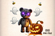 Spooky Teddy Bear, an Illustration by DreamArtGraphic (Thumbnail 1 of 5)