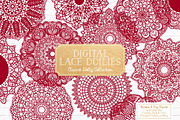Ruby Vector Doilies & Doily Clipart, an Illustration by Amanda Ilkov (Thumbnail 1 of 4)