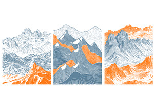 mountain engraving background. gray, an Illustration by Stock-Smart-Start
