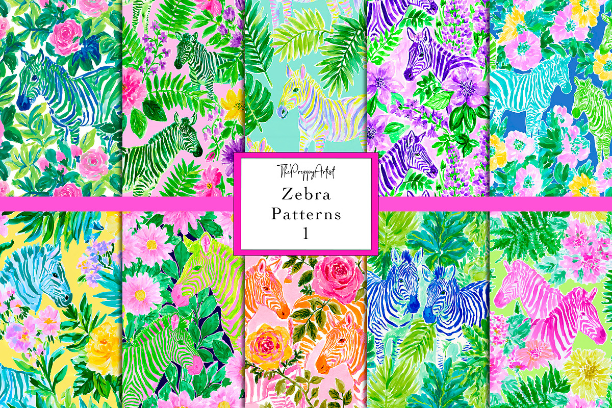 Seamless Zebra Patterns, a Pattern Graphic by The Preppy Artist (Photo 1 of 11)
