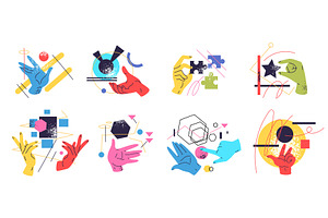 Hands abstract things. Human hand, an Illustration by Stock-Smart-Start