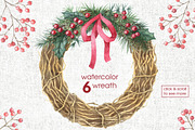 Watercolor Christmas cliparts, a Decorative Illustration by Anastasia Koba (Thumbnail 4 of 12)