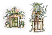Watercolor cityscapes., a Texture Illustration by Penndpaper (Thumbnail 3 of 3)