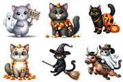 Funny Halloween Black Cat Clipart, an Illustration by DreamArtGraphic (Thumbnail 3 of 5)