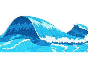 Ocean waves, splash water, an Illustration by Things for designers