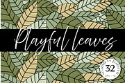 Leaves and stripes seamless pattern, a Pattern Graphic by LogvinArt (Thumbnail 1 of 4)