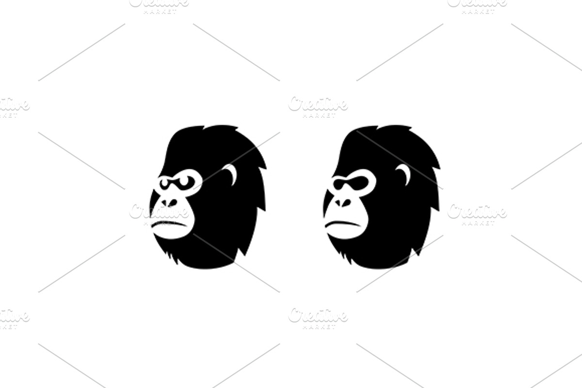 Gorilla Monkey Head Vector Logo, a Branding & Logo Template by ...