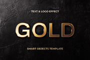 Glowing Gold Text & Logo Effect, a Layer Style Add-On by Design Squad (Thumbnail 1 of 4)