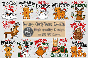 Funny Christmas Quotes PNG, a Seasonal Illustration by Rose Art
