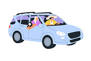 People in car on road travel set, a Transportation Illustration by Good Studio (Thumbnail 5 of 6)