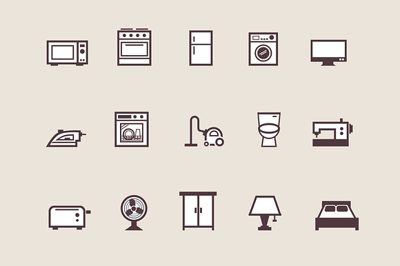 15 Appliance And Household Icons