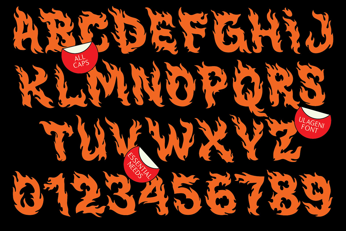 Ulageni Font (Serpent of Fire), a Symbol Font by Fontcamp Type Foundry (Photo 2 of 9)