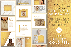 WHITE GOLD INSTAGRAM TEMPLATES, a Social Media Template by Faytemplates