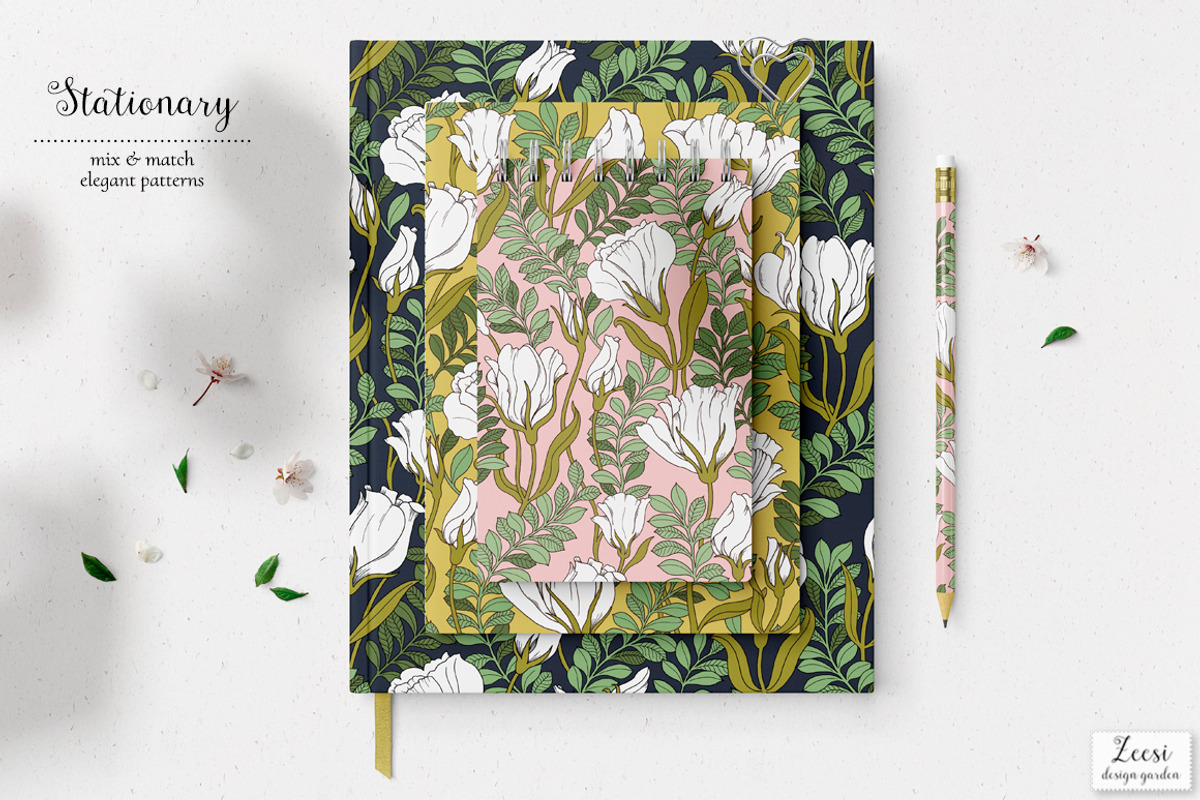 Lisian Floral Pattterns & Motifs, a Pattern Graphic by Zeesi Design Garden (Photo 3 of 11)