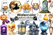 Watercolor Halloween Collection, an Illustration by Black Bird Studio (Thumbnail 1 of 6)