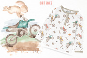 Dirt bikes watercolor, a Decorative Illustration by Marina Ermakova (Thumbnail 10 of 11)