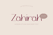 Zahirah - Elegant Sans Serif Font, a Sans Serif Font by Pikgura (Thumbnail 1 of 7)