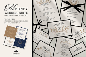 Old Money Wedding Suite, an Invitation Template by Garden in frame