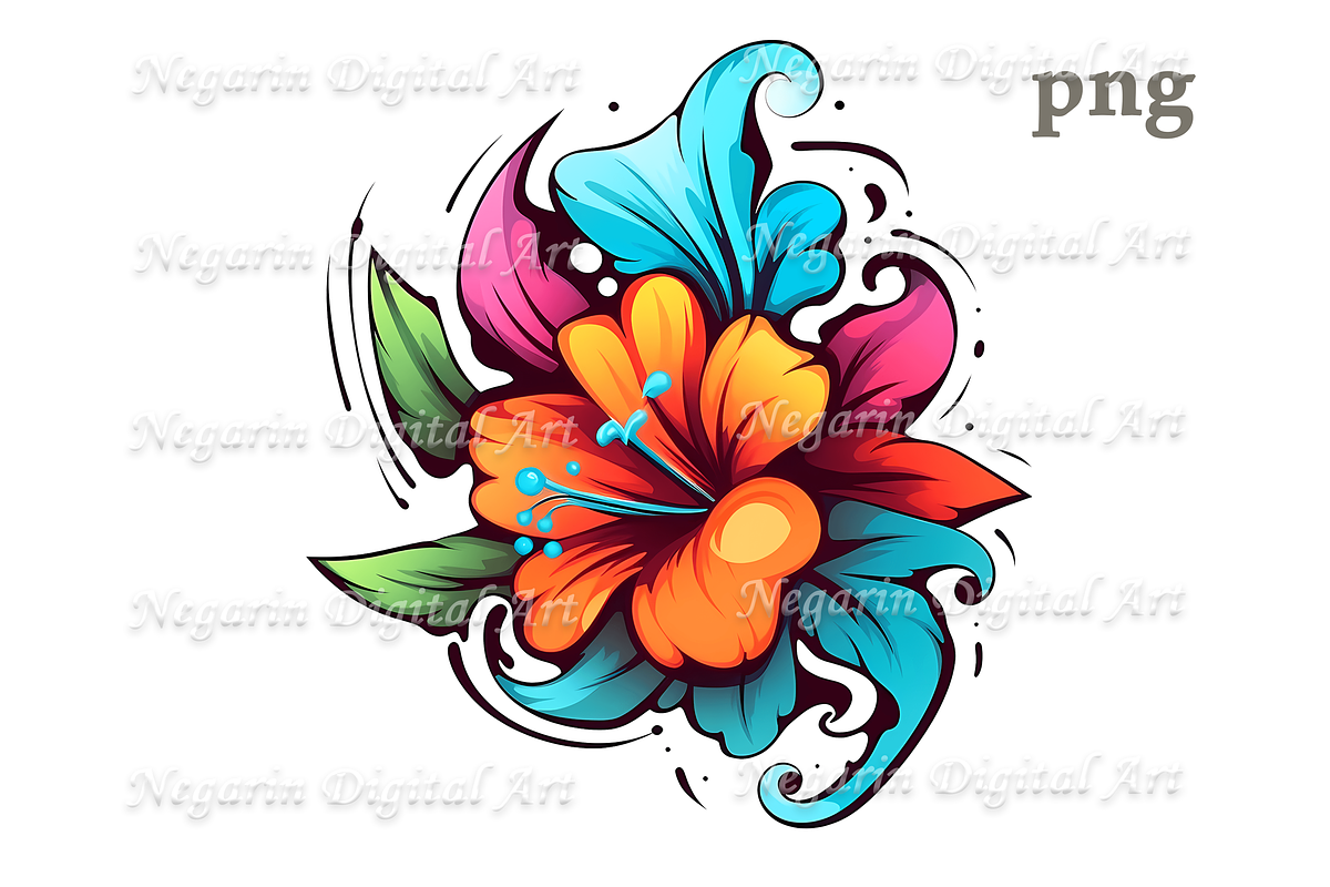 Watercolor Lily Logo Art Clipart, an Object Graphic by Negarin Digital Art (Photo 2 of 11)