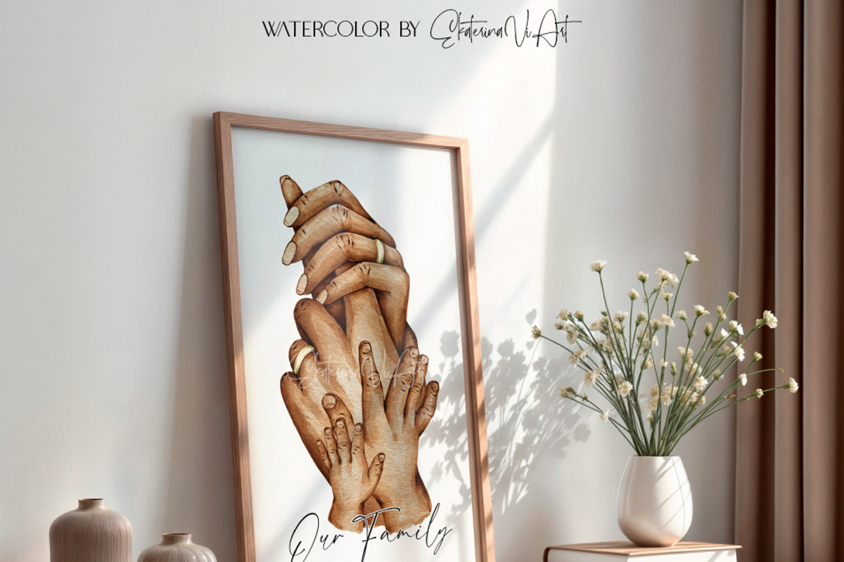 My Family Hands Dad Mom and 2Kids, a Person Illustration by EkaterinaViArt (Photo 3 of 6)