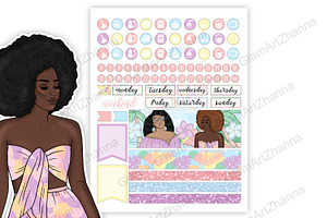 Pastel Summer Stickers 2x1,5