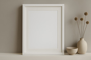 Neutral Frame and Vase Mockup, a Background Photo by illuztrate