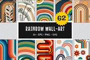Rainbow Wall Art Print Set, a Wallpaper Graphic by Helospace (Thumbnail 1 of 10)