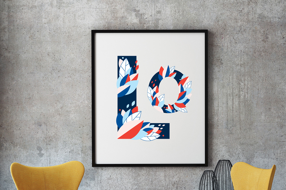 Floral vector alphabet, a Decorative Illustration by Derenskaya (Photo 4 of 5)