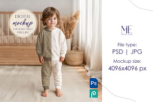Toddler Pajama Mockup Kids Sleepwear, a Mockup by Mie Mockup Studio