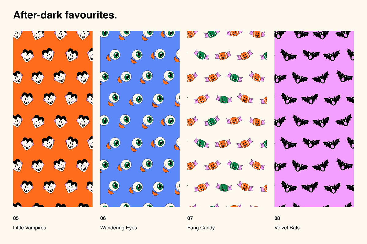 Halloween Pop - 16 Seamless Patterns, a Pattern Graphic by Oday Noon (Photo 4 of 9)