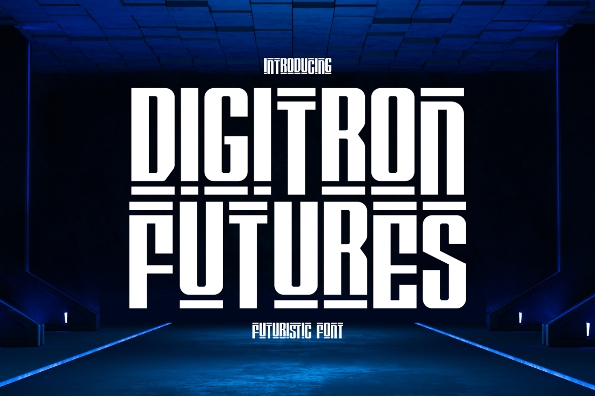 Digitron Futures Futuristic Font, a Font by PutraCetol Studio (Photo 1 of 5)