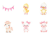 Watecolor Cute fram clipart, an Illustration by CreationArt (Thumbnail 2 of 6)