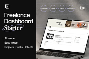 Freelance Dashboard Starter Notion, a Marketing Template by TingDesign Studio