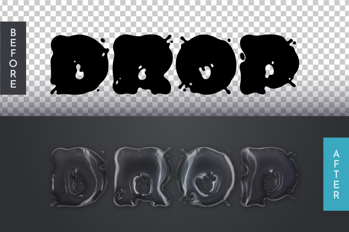 Drop Water Editable Text Effect, a Layer Style Add-On by rwgusev (Photo 2 of 5)