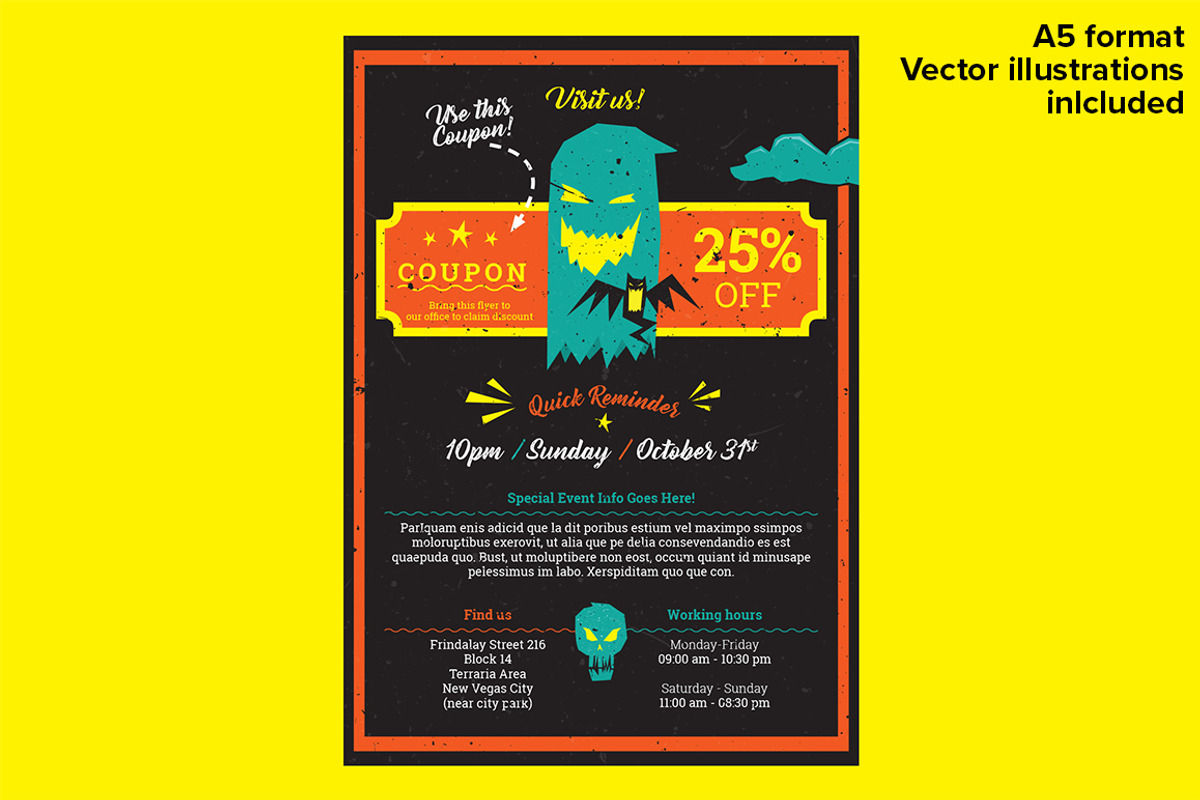 Halloween – A5 Flyer, a Flyer Template by IndieStock (Photo 2 of 4)